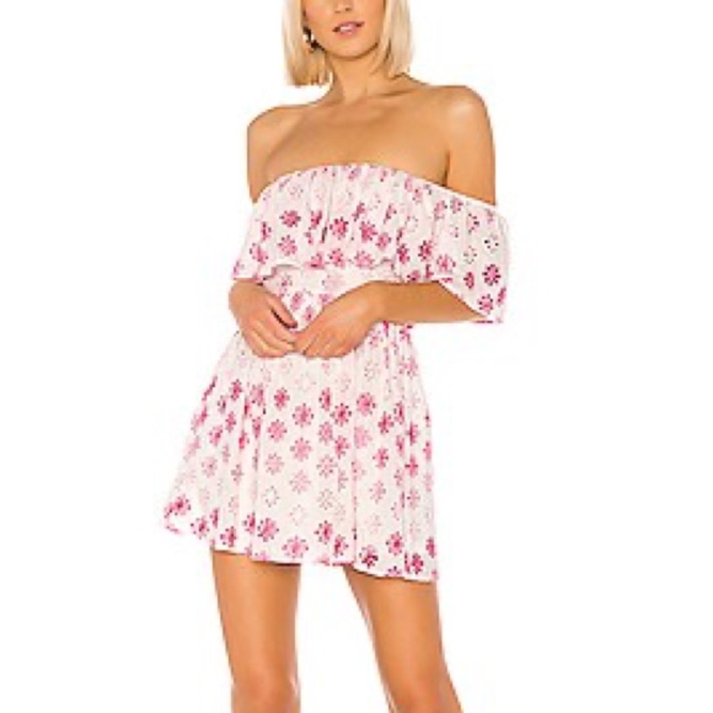 Lovers + Friends NWT Dream Vacay Dress in White & Pink Lovers and Friends